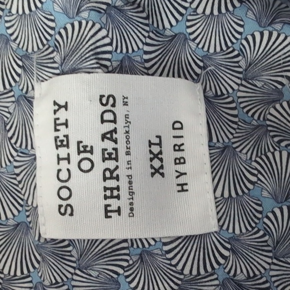 Society of Threads Crab Print Short Sleeve Cotton Knit Button Up Shirt XXL/XL - Picture 4 of 7